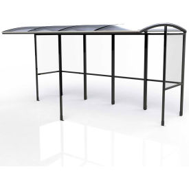 No Butts Open Front Smoking Shelter SR1606-BLK - Half Side Panels - 13'9