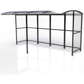 No Butts Open Front Smoking Shelter SR1606-F-BLK - Freestanding - 13'9