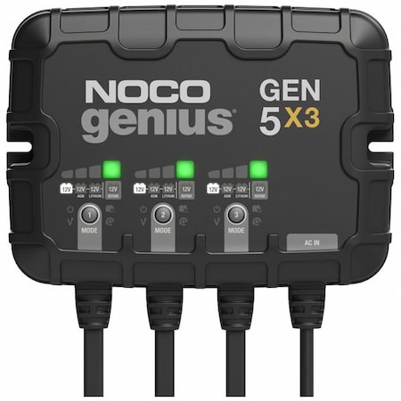 Battery Charger, 15 A Input, 6 ft L Cable MPN:GEN5X3