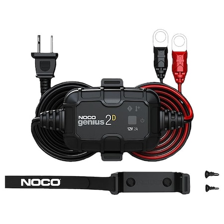 Battery Charger, 2 A at 12V, 12 V DC, 2 ft MPN:GENIUS2D