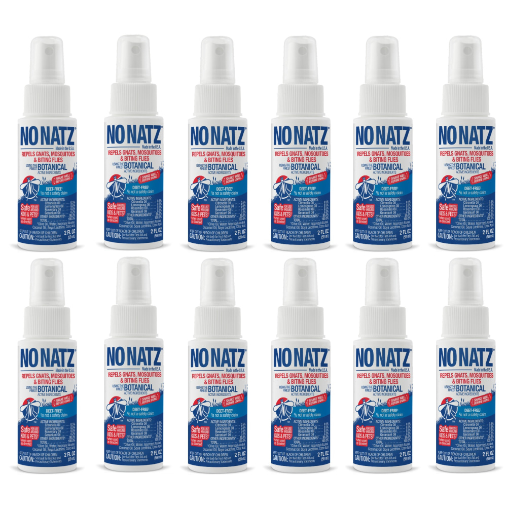 No Natz Botanical Insect Repellent, DEET-Free, Fresh Scent, 2 Oz Spray Bottle, 12-Pack MPN:9175A95-2Z12-OD
