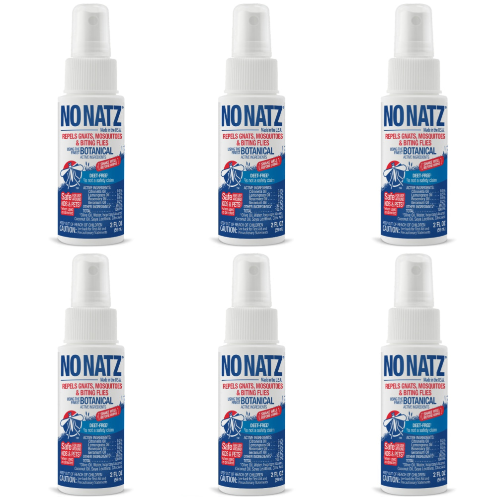 No Natz Botanical Insect Repellent, DEET-Free, Fresh Scent, 2 Oz Spray Bottle, 6-Pack MPN:9175A95-2Z6-OD