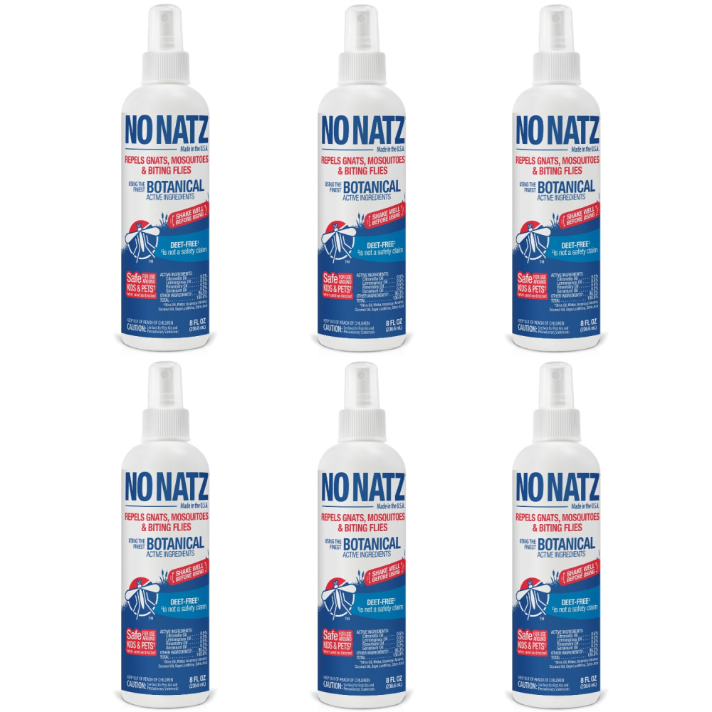 No Natz Botanical Insect Repellent, DEET-Free, Fresh Scent, 8 Oz Spray Bottle, 6-Pack MPN:9175A95-8Z6-OD