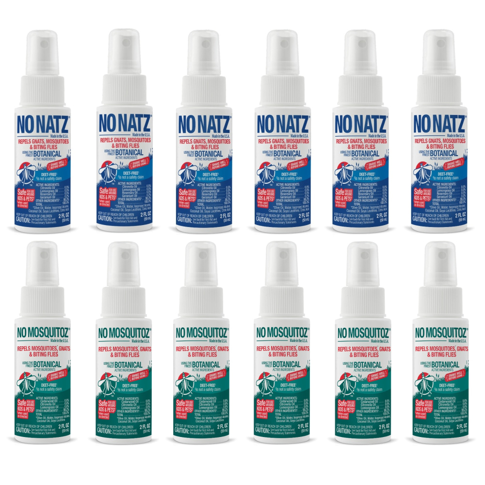 No Natz and No Mosquitoz Botanical Insect Repellent, DEET-Free, 2 Oz Spray Bottle, 6-Pack MPN:9175AB95-2Z6-OD