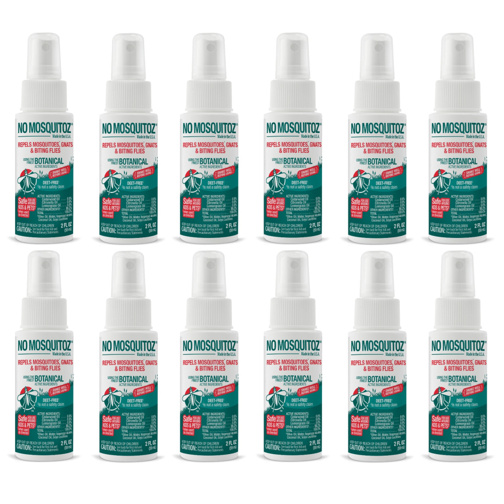 No Mosquitoz Botanical Insect Repellent, DEET-Free, Woodsy Scent, 2 Oz Spray Bottle, 12-Pack MPN:9175B95-2Z12-OD