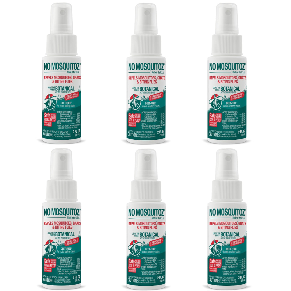 No Mosquitoz Botanical Insect Repellent, DEET-Free, Woodsy Scent, 2 Oz Spray Bottle, 6-Pack MPN:9175B95-2Z6-OD