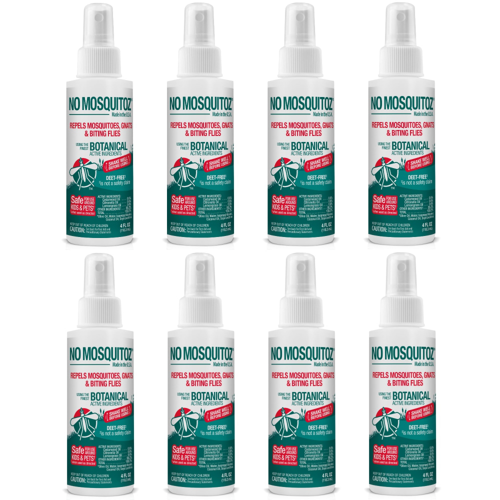 No Mosquitoz Botanical Insect Repellent, DEET-Free, Woodsy Scent, 4 Oz Spray Bottle, 8-Pack MPN:9175B95-4Z8-OD
