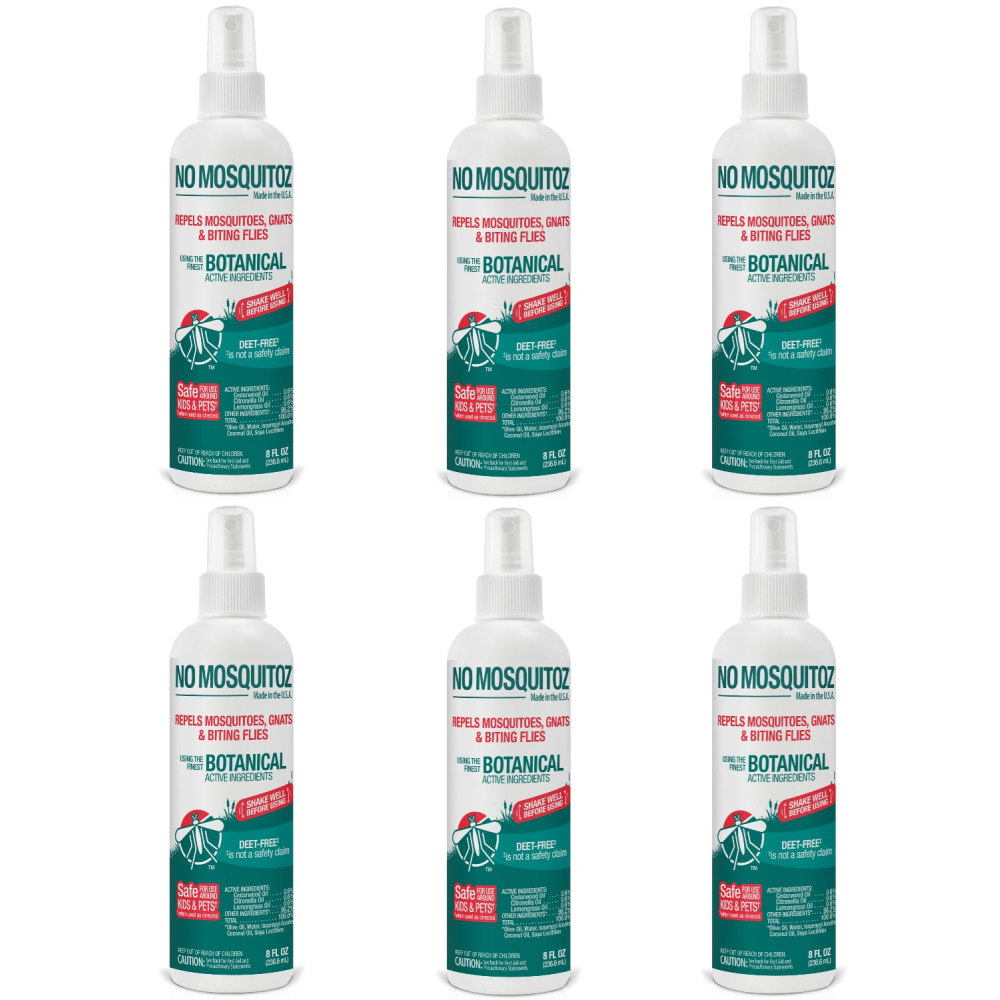 No Mosquitoz Botanical Insect Repellent, DEET-Free, Woodsy Scent, 8 Oz Spray Bottle, 6-Pack MPN:9175B95-8Z6-OD