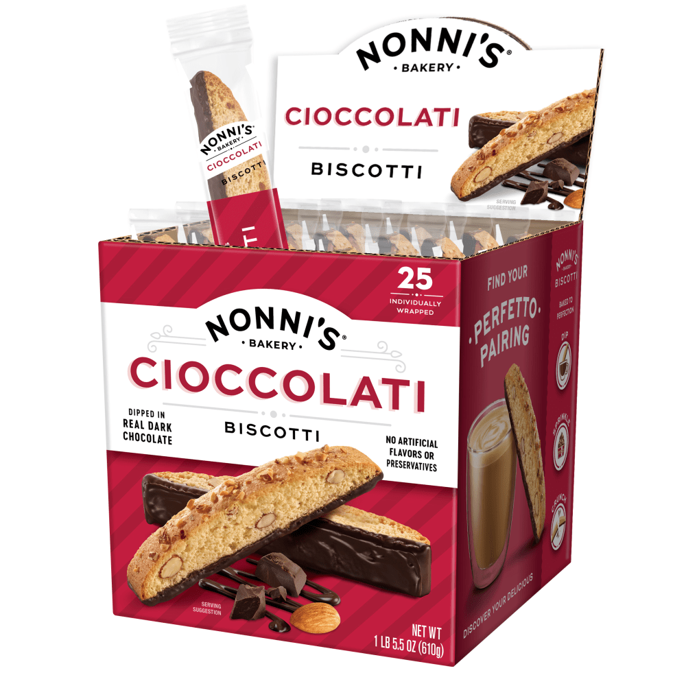 Nonnis Cioccolati Biscotti Cookie Box, Box Of 25 Biscotti MPN:197918