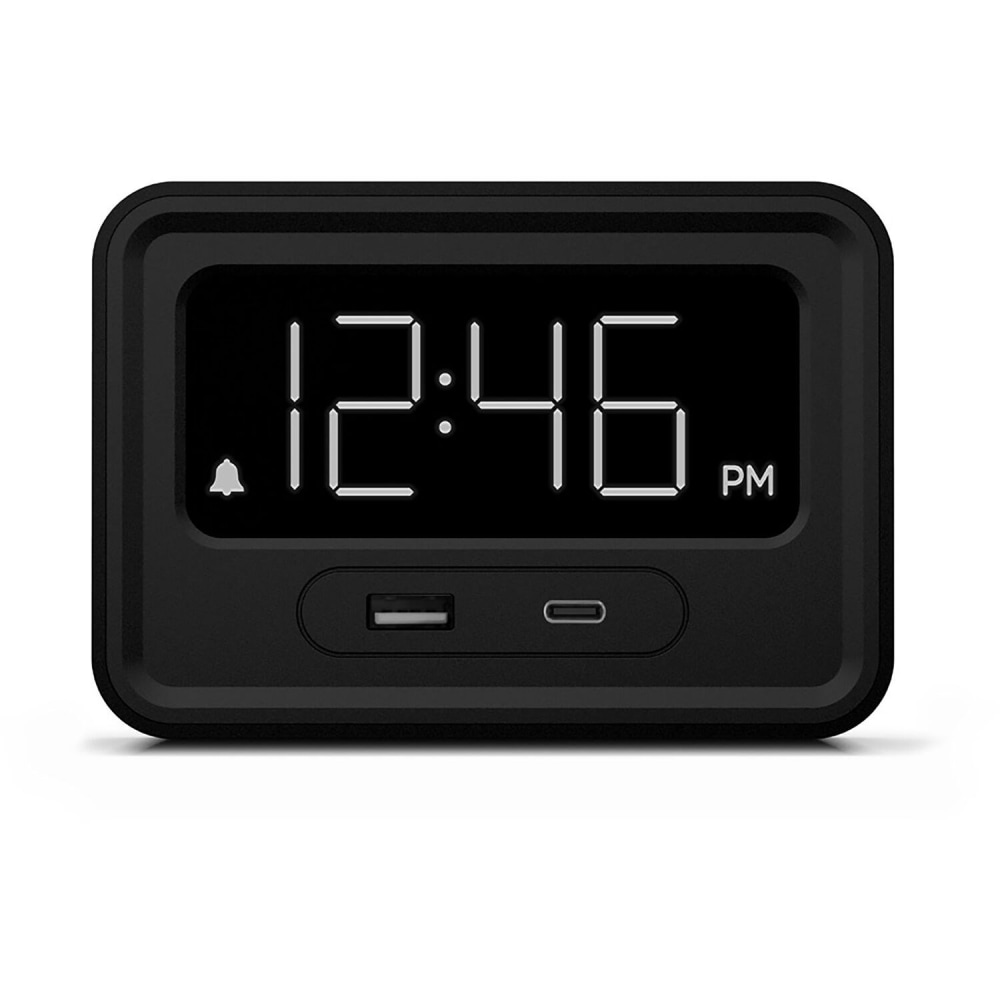 Nonstop Station E Alarm Clock, 3inH x 4-5/8inW x 2-7/16inD, Black MPN:NSE2-BK