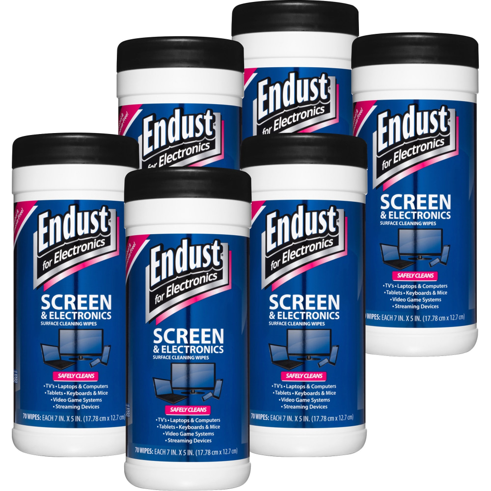 Endust LCD & Plasma Pop-Up Wipes 70ct. - For Touchscreen Device, Display Screen, Smartphone - Soft, No - 11506P6 MPN:11506P6