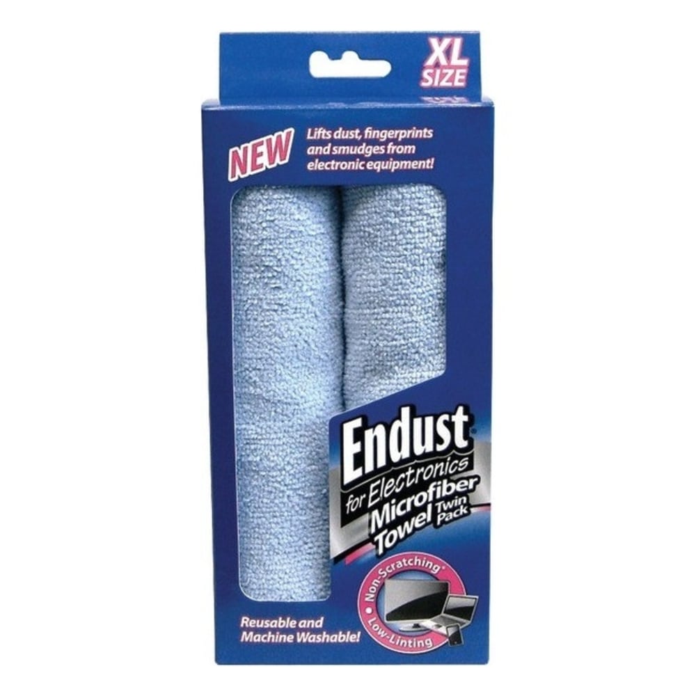 Endust 11421xL MicroFiber Towels Twin Pack - For Display Screen, PDA, Digital Camera, Desktop Computer, Gaming Console, Electronic Equipment MPN:NOZ11421KIT