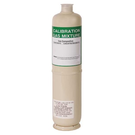 Calibration Gas, Nitrogen, Oxygen, 103 L, C-10 Connection, +/-2% Accuracy, 1, 000 psi Max. Pressure MPN:J10728VN