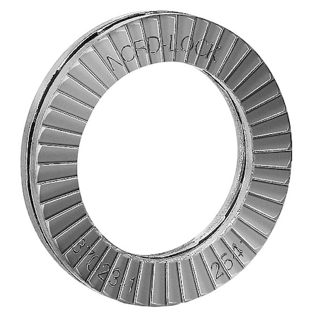 Wedge Lock Washer, For Screw Size 1/4 in Steel, Plain Finish, 10 PK MPN:1570