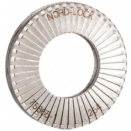 Wedge Lock Washer, For Screw Size M10 Steel, Plain Finish, 6 PK MPN:1576