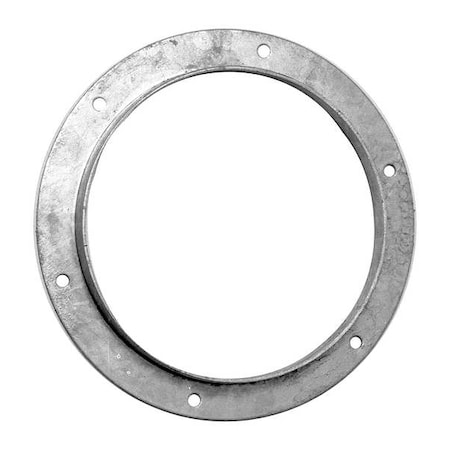 Round Angle Flange Adapter, 6 in Duct Dia, Galvanized Steel, 22 ga GA, 1