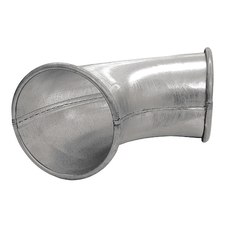 Round 90 Degree Elbow, 4 in Duct Dia, Galvanized Steel, 24 ga GA, 10