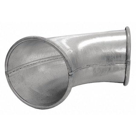 Round 30 Degree Elbow, 5 in Duct Dia, Galvanized Steel, 24 ga GA, 6 1/4 in W, 6-1/4