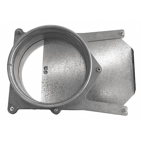 Round Blast Gate, Stainless Steel, 22 GA, 6 in W, 5 1/4 in L, 7-1/2