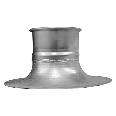 Round Bellmouth Adapter Hood, 4 in Duct Dia, Galvanized Steel, 22 ga GA, 9