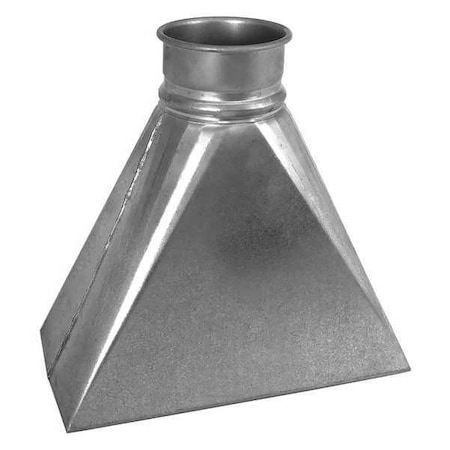 Round Router Hood, 5 in Duct Dia, Galvanized Steel, 20 ga GA, 12 in W, 12