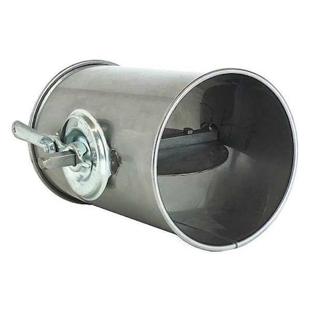 Round Butterfly Dampers, 5 in Duct Dia, Galvanized Steel, 22 ga GA, 5 in W, 8