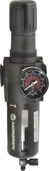 FRL Combination Unit: 1/2 NPT, Standard, 1 Pc Filter/Regulator with Pressure Gauge MPN:B74G-4AK-QP1-RM