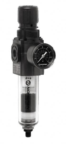 FRL Combination Unit: 1/4 NPT, Compact, 2 Pc Filter/Regulator-Lubricator with Pressure Gauge MPN:24-072-102-260