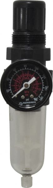 FRL Combination Unit: 1/4 NPT, Miniature, 1 Pc Filter/Regulator with Pressure Gauge MPN:B07-202-A1LA