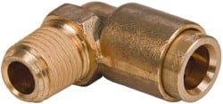 Push-To-Connect Tube to Male & Tube to Male NPT Tube Fitting: Male Elbow, 1/4
