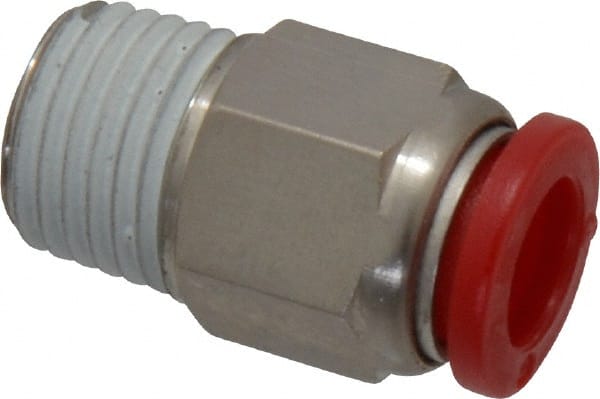 Push-To-Connect Tube to Male & Tube to Male BSPT Tube Fitting: ISO R Male Connector, Straight, 1/4 in Thread MPN:C01250828 Push-To-Connect Tube to Male & Tube to Male BSPT Tube Fitting: ISO R Male Connector, Straight, 1/4 in Thread MPN:C01250828