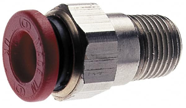 Push-To-Connect Tube to Male & Tube to Male BSPT Tube Fitting: ISO R Male Connector, Straight, 1/2 in Thread MPN:C01250848 Push-To-Connect Tube to Male & Tube to Male BSPT Tube Fitting: ISO R Male Connector, Straight, 1/2 in Thread MPN:C01250848