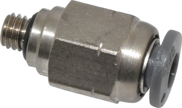 Push-To-Connect Tube to Male & Tube to Male UNF Tube Fitting: Adapter, Straight, #10-32 Thread, 5/32