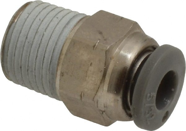 Push-To-Connect Tube to Male & Tube to Male NPT Tube Fitting: Adapter, Straight, 1/8