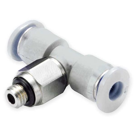 Swivel Tee, 1/4 in Tube Size, Brass, Polybutylene Terephthalate, Gray, 10 PK MPN:M24670410
