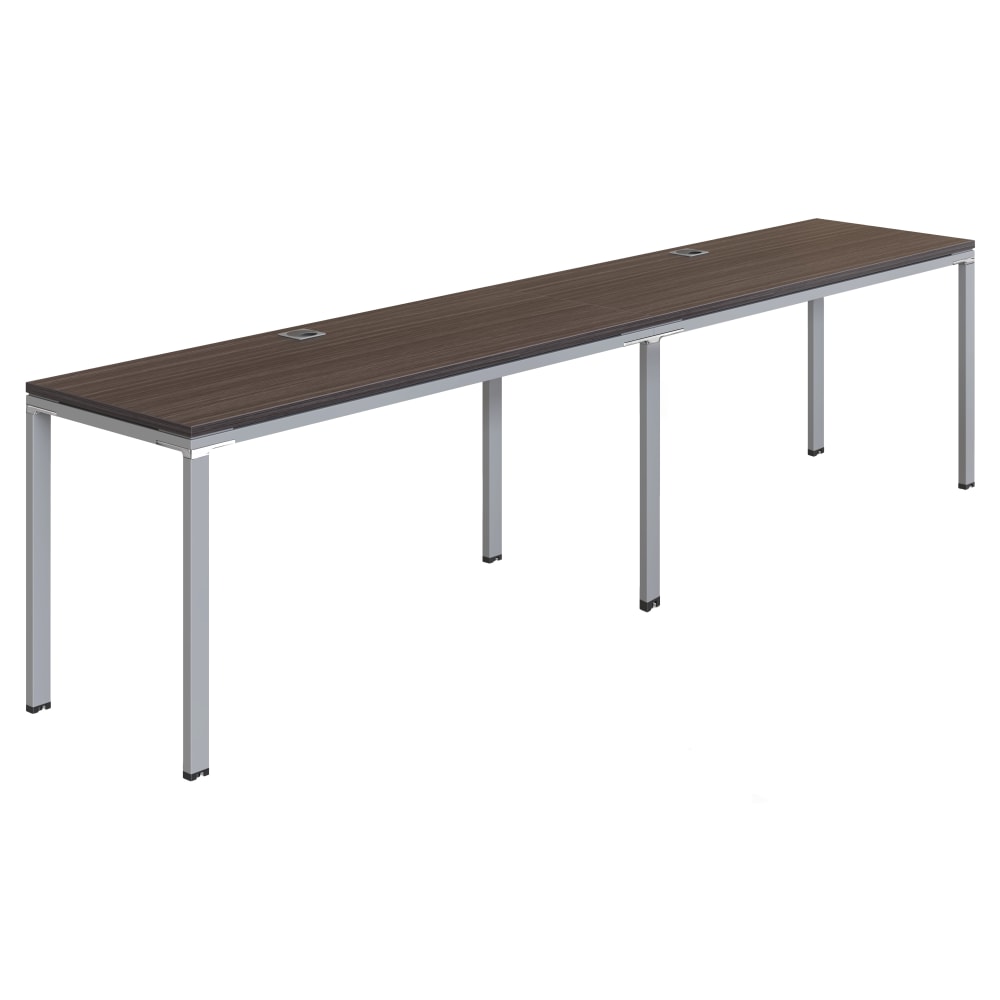 Boss Office Products Simple System Workstation Double Desks, 132in x 24in, Driftwood MPN:SGSD005-102