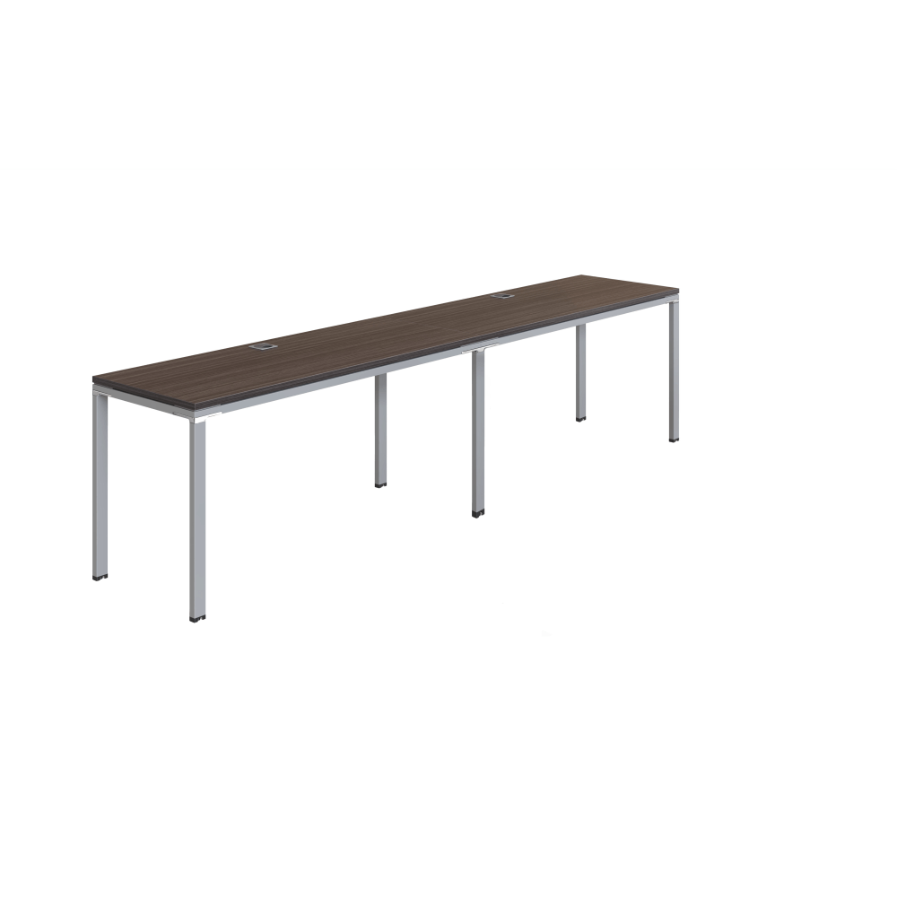 Boss Office Products Simple System Workstation Double Desks, 30inH x 96inW x 24inD, Driftwood MPN:SGSD005-110