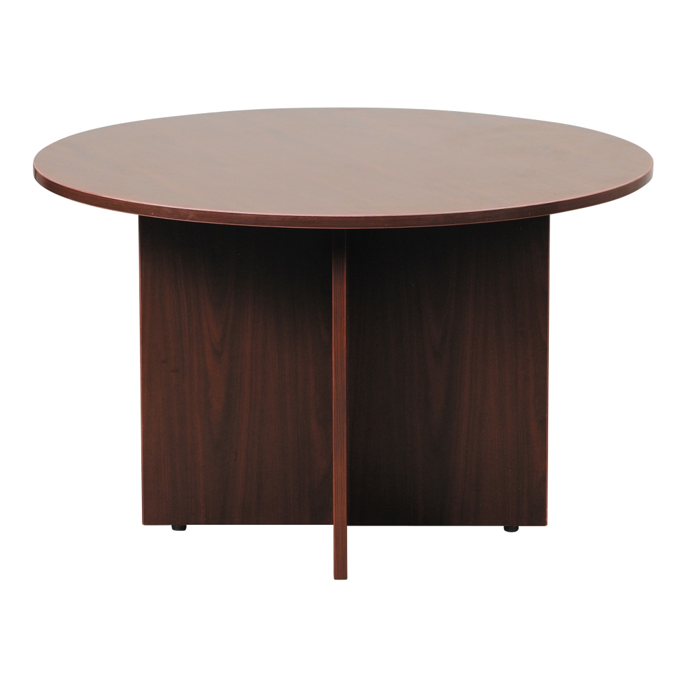Boss Office Products 47inW Round Wood Conference Table, Mahogany MPN:N123-M