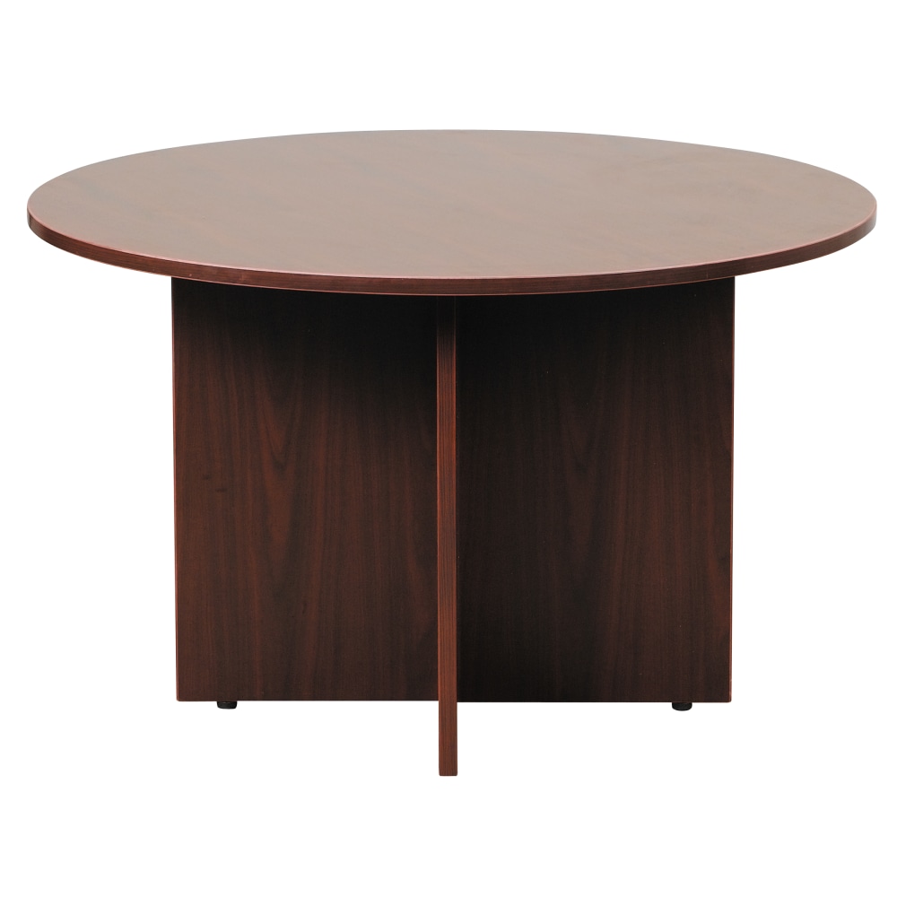 Boss Office Products 42inW Round Wood Conference Table, Mahogany MPN:N127-M