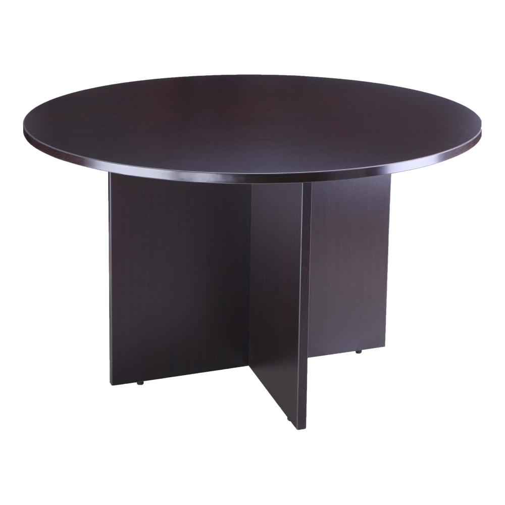 Boss Office Products 42inW Round Wood Conference Table, Mocha MPN:N127-MOC
