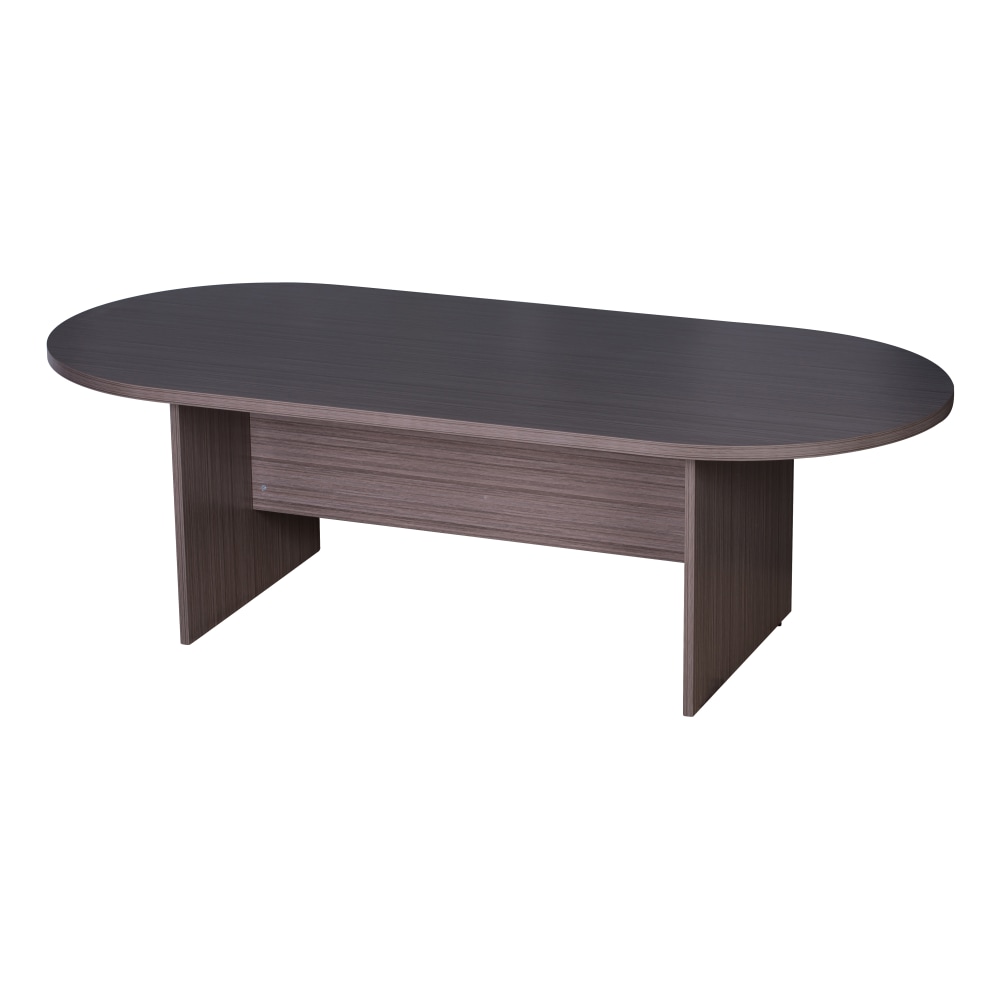 Boss Office Products 95inW Wood Race Track Conference Table, Driftwood MPN:N136-DW