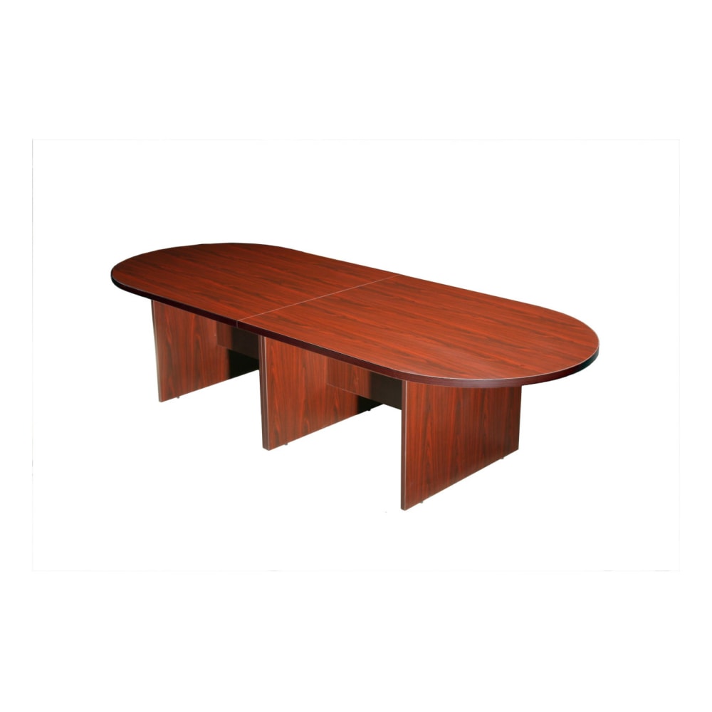 Boss Office Products 120inW Wood Race Track Conference Table, Mahogany MPN:N137-M
