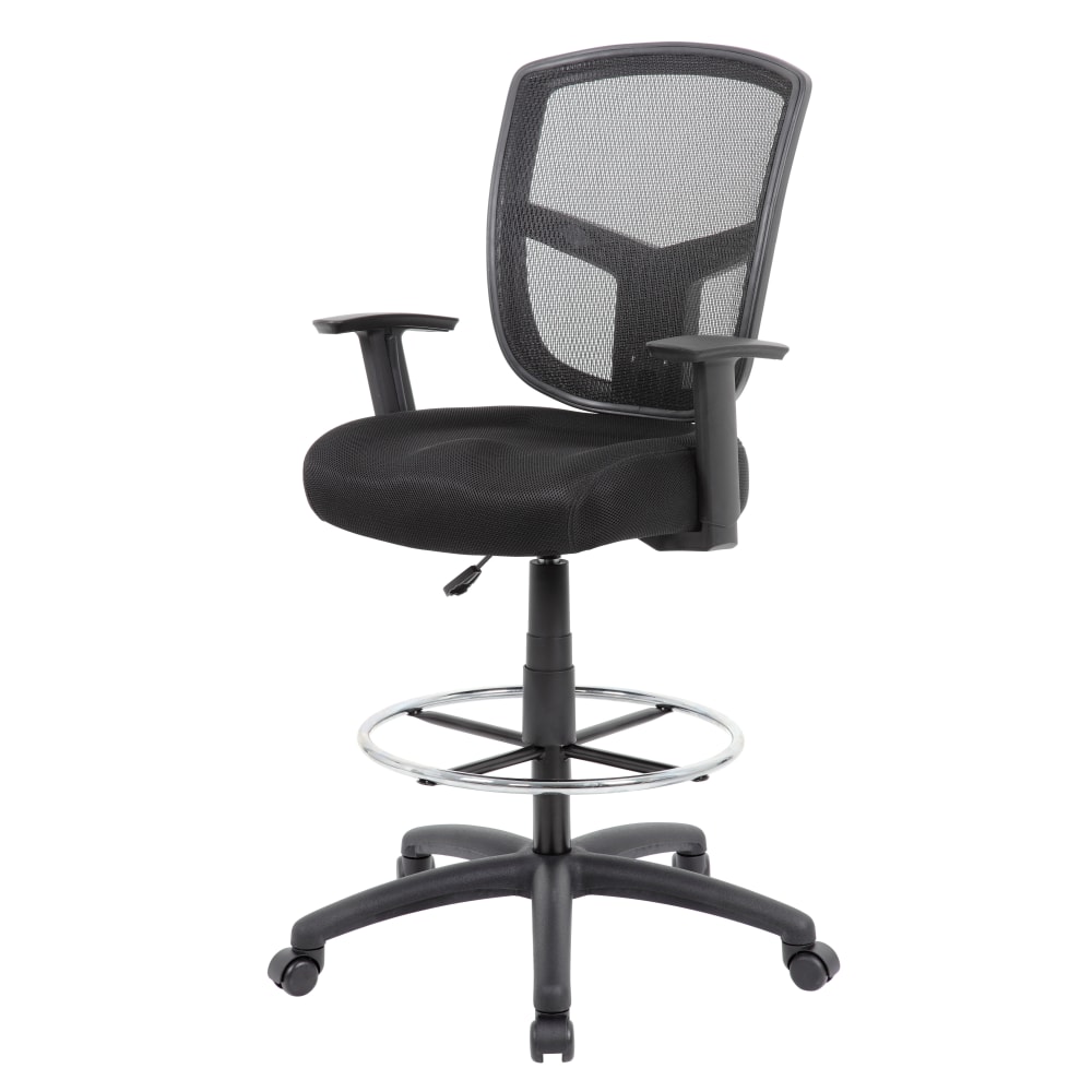 Boss Office Products Contract Mesh Drafting Stool, Black MPN:B16021
