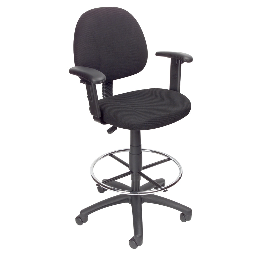 Boss Office Products Drafting Stool, Adjustable Arms, Black, B1616-BK MPN:B1616-BK