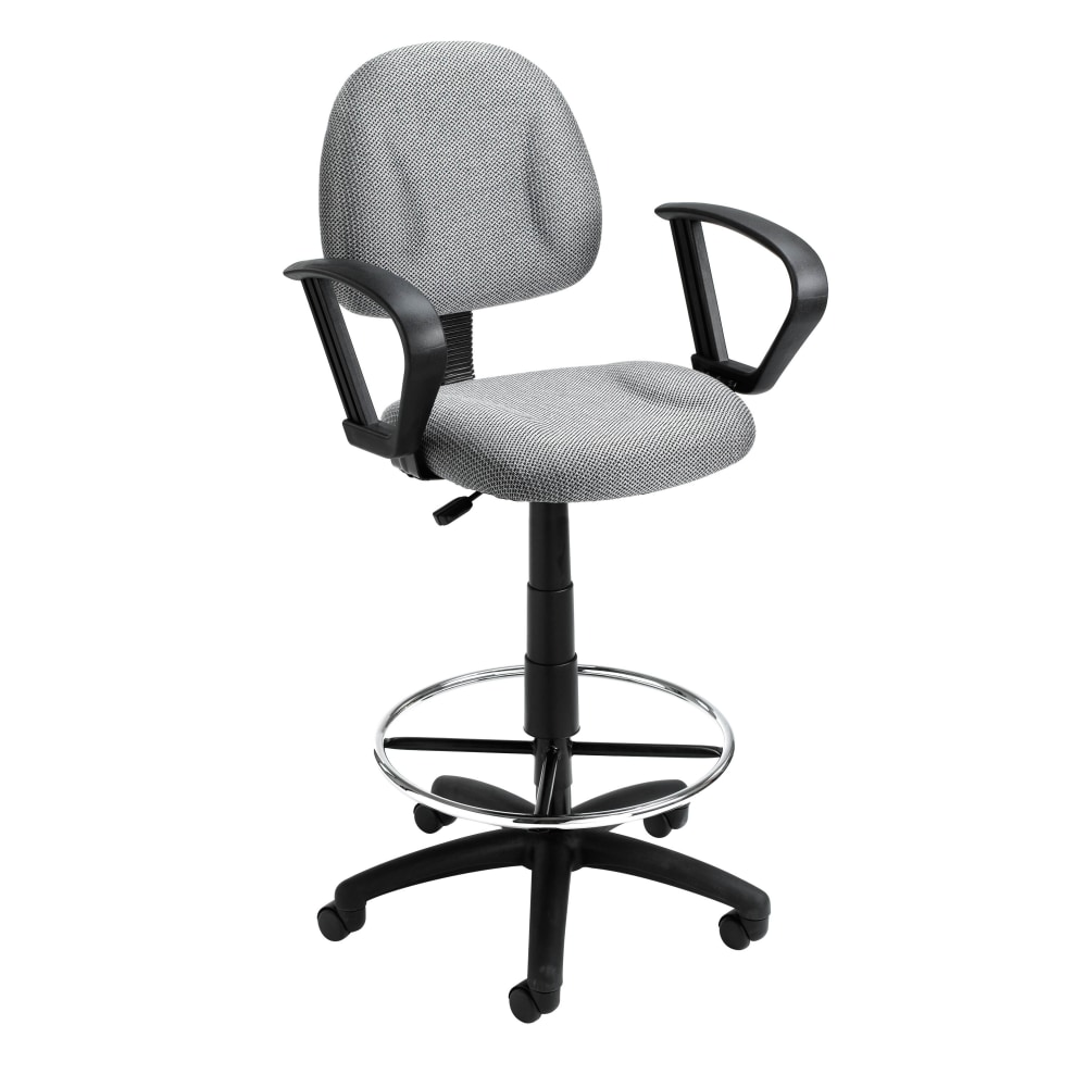 Boss Drafting Stool, Gray/Chrome, B1617-GY MPN:B1617-GY