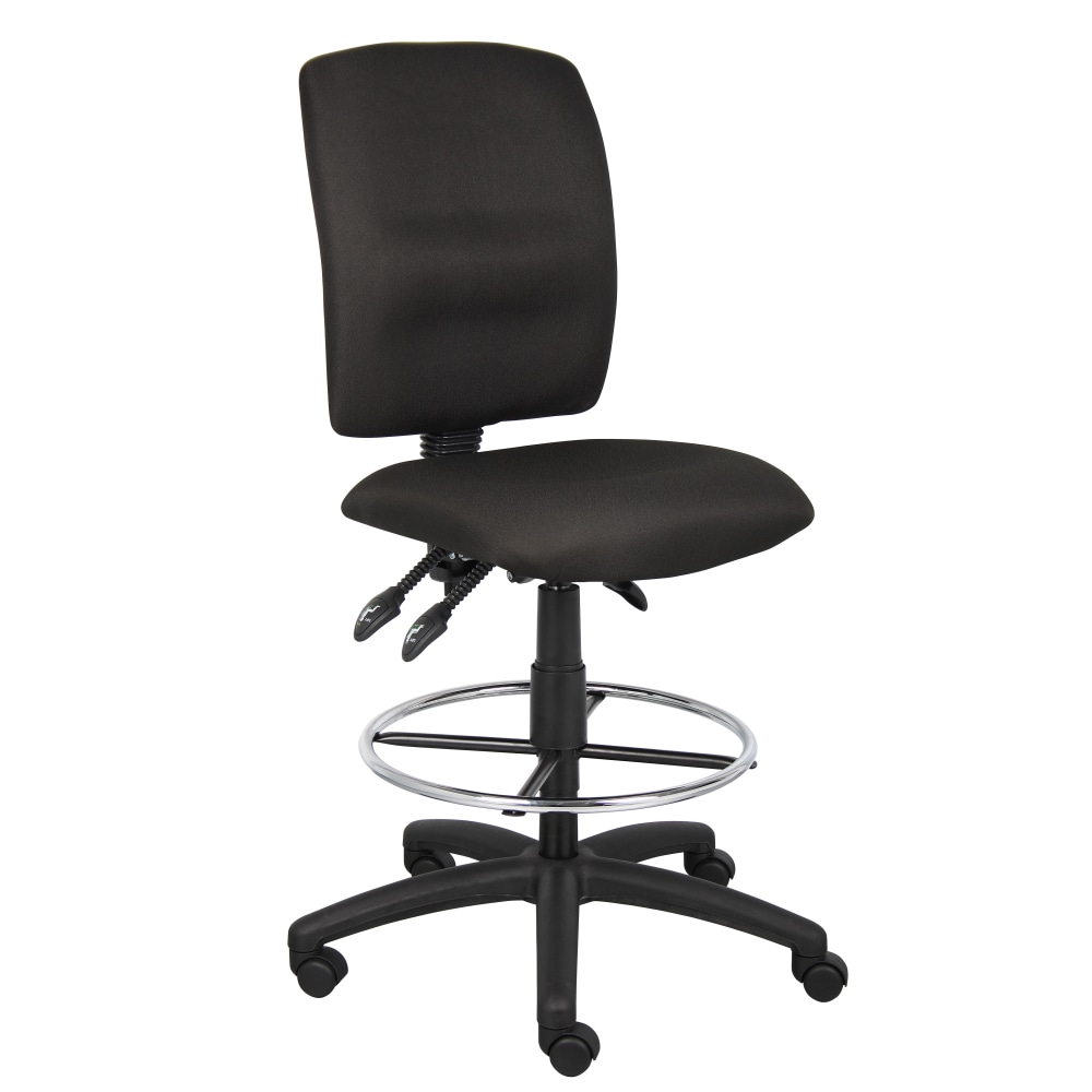 Boss Office Products Fabric Armless Drafting Stool, Black/Chrome MPN:B1635-BK