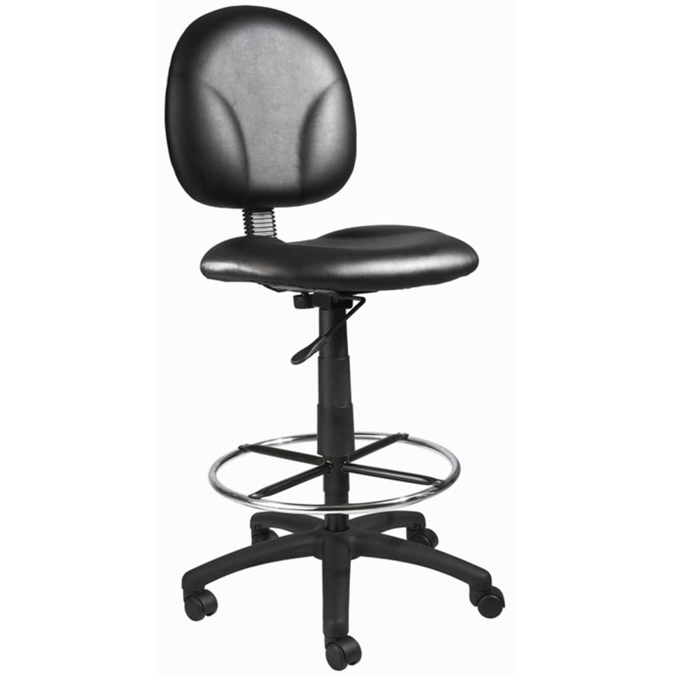Boss Office Products Drafting Stool With Antimicrobial Protection, Footring, Black MPN:B1690-CS