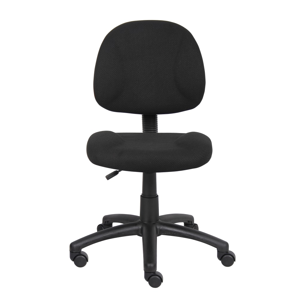 Boss Office Products Perfect Posture Deluxe Ergonomic Fabric Mid-Back Office Task Chair, Black MPN:B315BK