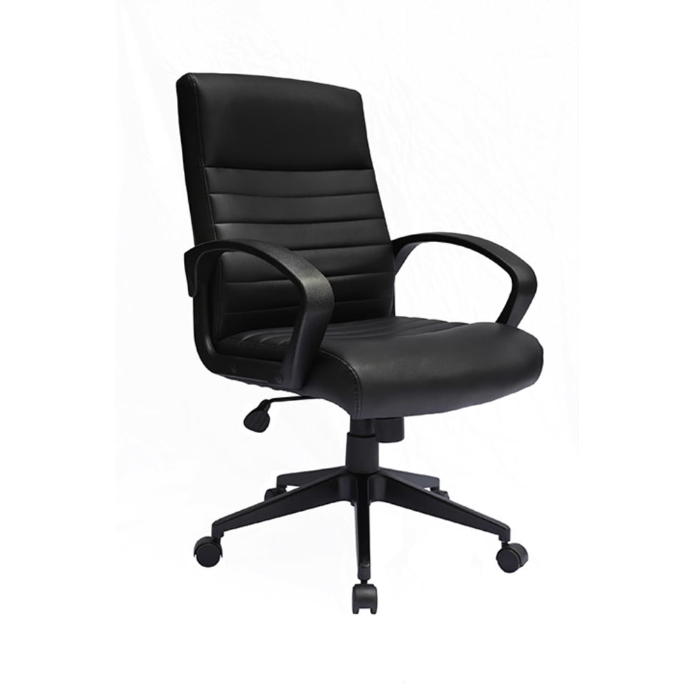 Boss Office Products Ribbed Back Ergonomic Faux Leather High-Back Task Chair, Black MPN:B426-BK