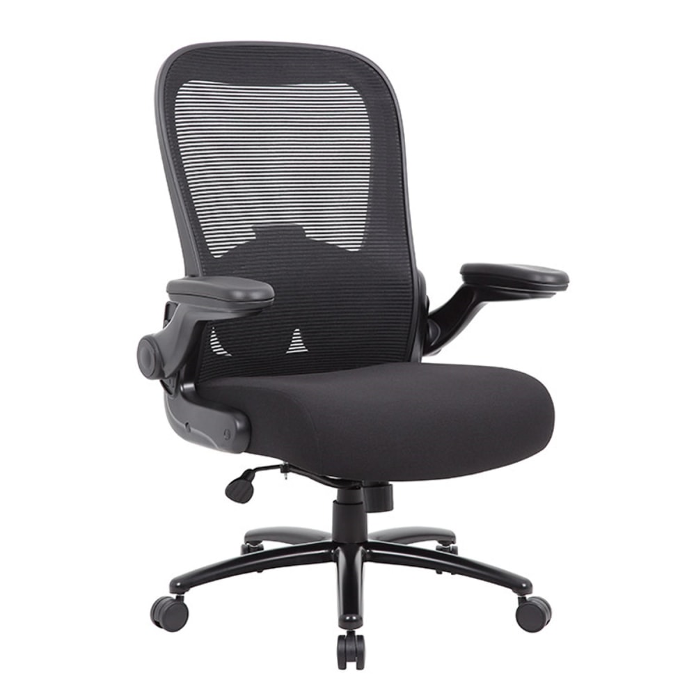 Boss Office Products Heavy-Duty Flip Arm Ergonomic Mesh High-Back Task Chair, Black MPN:B601-BK
